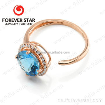 Blue Topas 14k 2 Gramm Gold Ring-Designs